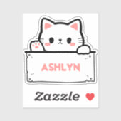 Personalisierter Niedlicher Aufkleber mit weißem K (Blatt)