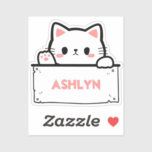 Personalisierter Niedlicher Aufkleber mit weißem K (Blatt)