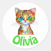 Personalisierter niedlicher Aufkleber/Siegel Klass Runder Aufkleber (Vorderseite)