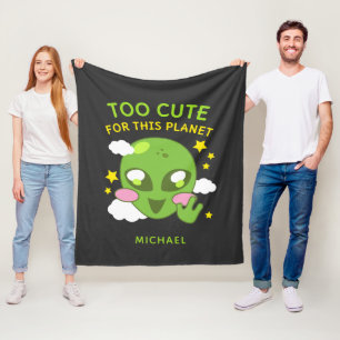 Personalisierter Niedlicher Außerirdischer für die Fleecedecke