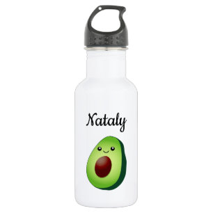Personalisierter niedlicher Avocado-Cartoon Edelstahlflasche