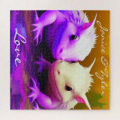 Personalisierter Niedlicher Axolotl Couple Liebe A Puzzle (Horizontal)
