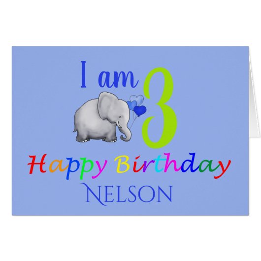 Personalisierter niedlicher Baby-Elefant-3. (Vorderseite (Horizontal))