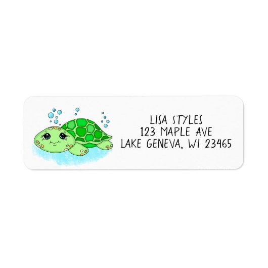 Personalisierter Niedlicher Baby Turtle Cartoon (Vorne)