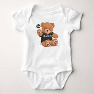 Personalisierter Niedlicher Bär Baby Strampler