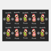 Personalisierter Niedlicher Bär Frohes Weihnachtsg Geschenkpapier Set (Vorderseite 2)