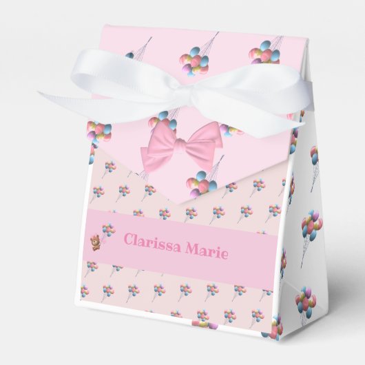 Personalisierter Niedlicher Bär und Balloons Geschenkschachtel (Vorderseite)