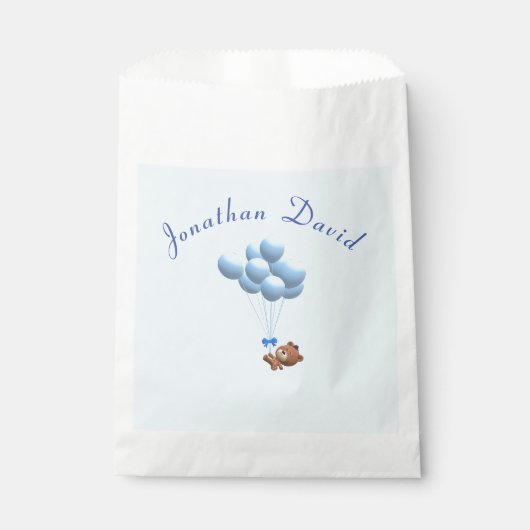 Personalisierter Niedlicher Bär und Balloons Geschenktütchen (Vorderseite)