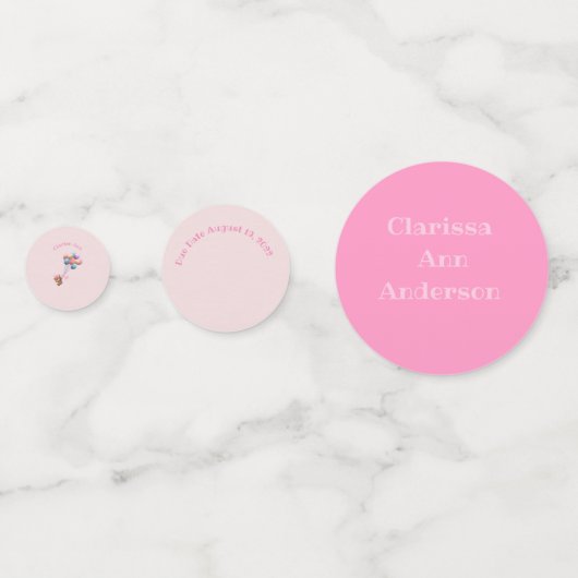 Personalisierter Niedlicher Bär und Balloons Konfetti (Rückseiten)