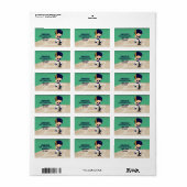 Personalisierter Niedlicher Baseball-Cartoon Adressaufkleber (Vorne)