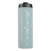 Personalisierter Niedlicher Blue Mama Script Therb Thermosbecher (Vorderseite)