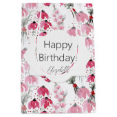 Personalisierter Niedlicher Boho Pink Mittlere Geschenktüte (Vorderseite)