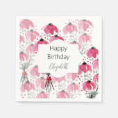 Personalisierter Niedlicher Boho Pink Serviette (Vorderseite)