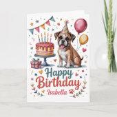 Personalisierter Niedlicher Boxer Hund zum Geburts Karte (Vorderseite)