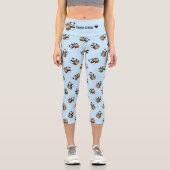 Personalisierter Niedlicher Bubble Tee & Panda Bär Capri Leggings (Vorderseite)