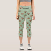 Personalisierter Niedlicher Bubble Tee & Sloth Capri Leggings (Vorderseite)