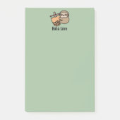 Personalisierter Niedlicher Bubble Tee & Sloth Post-it Klebezettel (Vorderseite)