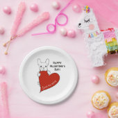 Personalisierter Niedlicher Bulldog mit einem Rote Pappteller (Party)