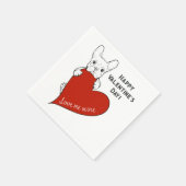 Personalisierter Niedlicher Bulldog mit einem Rote Serviette (Ecke)