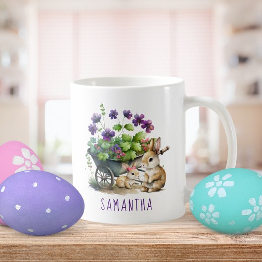 Personalisierter Niedlicher Bunnies-Girl Kaffeetasse