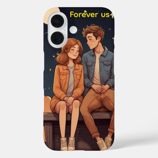 Personalisierter Niedlicher Cartoon Couple Case-Mate iPhone Hülle (Rückseite)