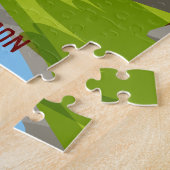 Personalisierter Niedlicher Cartoon Dinosaurier Gr Puzzle (Seite)