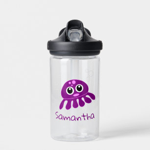 Personalisierter Niedlicher Cartoon Lila Octopus Trinkflasche