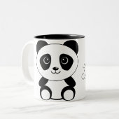 Personalisierter Niedlicher Cartoon Panda Bear Zweifarbige Tasse (Vorderseite Links)