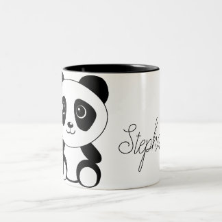 Personalisierter Niedlicher Cartoon Panda Bear Zweifarbige Tasse