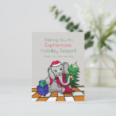 Personalisierter Niedlicher Cartoon Weihnachtselep Feiertagspostkarte (Stehend Vorderseite)