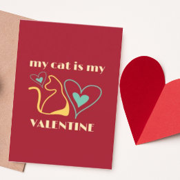 Personalisierter Niedlicher Cat Lover Valentinstag Feiertagskarte