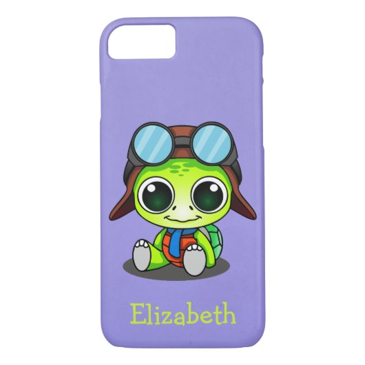 Personalisierter Niedlicher Chibi Turtle in Aviato Case-Mate iPhone Hülle (Rückseite)