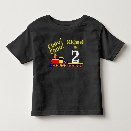 Personalisierter niedlicher Choo Choo Kleinkind T-shirt (Vorderseite)