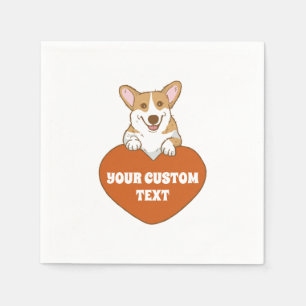 Personalisierter Niedlicher Corgi Welpenhund Serviette