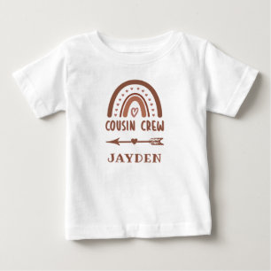 Personalisierter Niedlicher Cousin Crew Boho Rainb Baby T-shirt