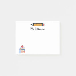 Personalisierter Niedlicher Crayon-Lehrer zurück z Post-it Klebezettel