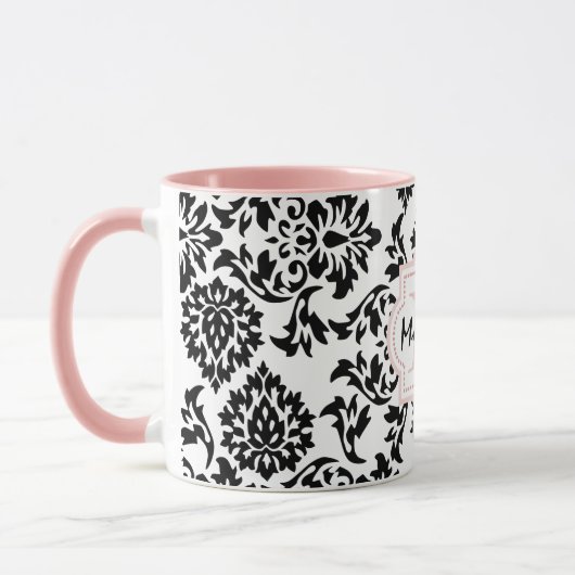 Personalisierter niedlicher Damast monogramed Tasse (Links)