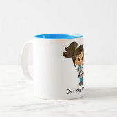 Personalisierter niedlicher Doktor Brunette Zweifarbige Tasse (Vorderseite Links)
