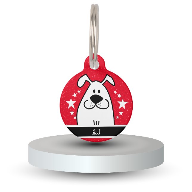 Personalisierter Niedlicher Doodle-Design mit QR-C Haustiermarke (Personalized Cute Dog Doodle Design with QR code Pet ID Tag)