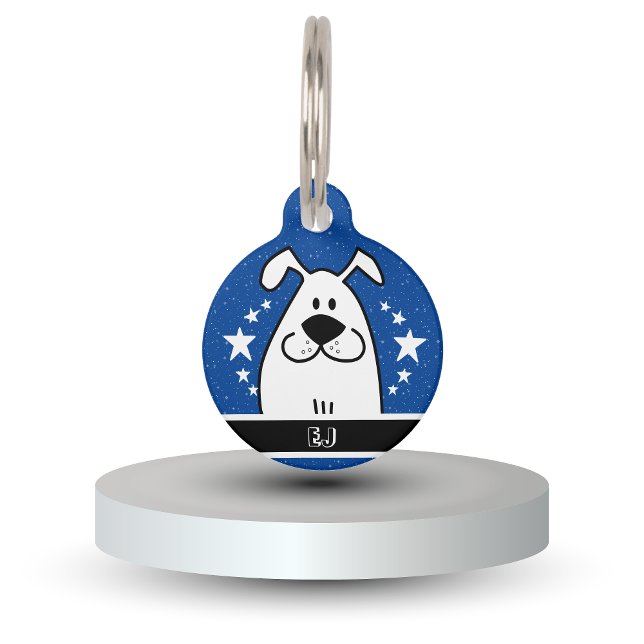 Personalisierter Niedlicher Doodle-Design mit QR-C Haustiermarke (Personalized Cute Dog Doodle Design with QR code Pet ID Tag)