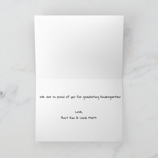 Personalisierter Niedlicher Einhorn Kindergarten A Karte (Innenseite)