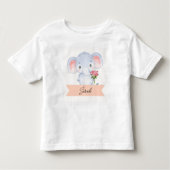 Personalisierter niedlicher Elefant Kleinkind T-shirt (Vorderseite)