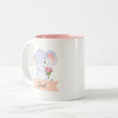 Personalisierter niedlicher Elefant Zweifarbige Tasse (Vorderseite Links)