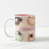 Personalisierter Niedlicher Fall Halloween Donut S Zweifarbige Tasse (Links)