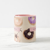 Personalisierter Niedlicher Fall Halloween Donut S Zweifarbige Tasse (Mittel)