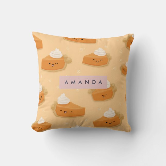 Personalisierter Niedlicher Fall Pumpkin Pie Whipp Kissen (Vorderseite)