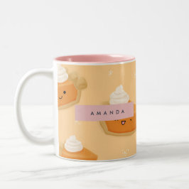 Personalisierter Niedlicher Fall Pumpkin Pie Whipp Zweifarbige Tasse