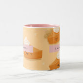 Personalisierter Niedlicher Fall Pumpkin Pie Whipp Zweifarbige Tasse (Mittel)
