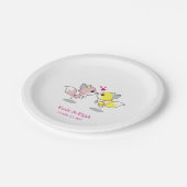 Personalisierter Niedlicher Fox Herz Liebe Abendes Pappteller (Schrägansicht)