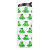 Personalisierter Niedlicher Frosch | Name im Herze Thermosbecher (Nach links gedreht)